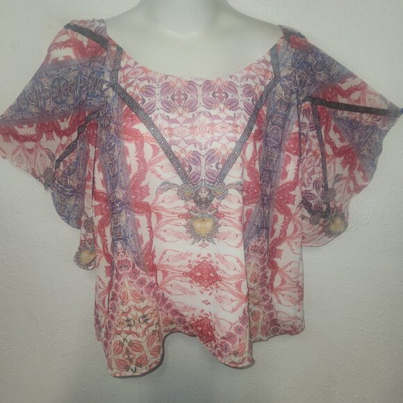 City Chic ** stylish studded blouse Plus size 18 w/ ruffled sleeves NWT - Picture 2 of 12